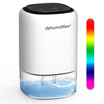 Dehumidifiers for Home, 1400ml, Electric Dehumidifier with 7 Color LED Light，Auto Shut Off, Portable Quiet Small Dehumidifiers for Home Damp