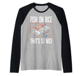 Sushi Lovers Funny Sushi Slogan Raglan Baseball Tee