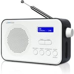 Pr2 Radio Numérique Portabdab/Dab+ Et Fm, Design Compact De Poche, Radio Dab De Poche, Réveil, 40 Stations Préréglées, Sortie Casque, Alimentation Par Piles Ou Secteur - Chêne Noir