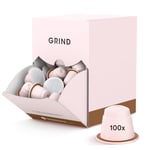 Grind Decaf Dark Blend Coffee Pods – Pack of 100 Coffee Capsules – Nespresso® Original Machine Compatible Pods – Home-Compostable Coffee Pods – Notes of Chocolate, Walnut and Tobacco