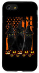 Coque pour iPhone SE (2020) / 7 / 8 Black Cat Witch Hat American Flag Funny Halloween Costume