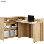 Lenart Work Concept CW-01P bureau extensible avec étagères - côté droit - plateau 100 cm chêne artisanal