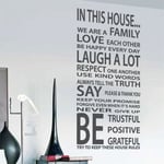 Family House Rules Love Art Wall Quote Stickers, Wall Decals, Words Lettering