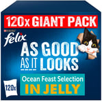 FELIX As Good As it Looks Ocean Feasts Wet Cat Food 120x100g