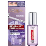 L'Oréal Paris - Sérum Contour des Yeux - Anti-Rides , Anti-Poches & Anti-Cernes - À l'Acide Hyaluronique Pur et à la Caféine - Embout Triple-Bille innovant - Revitalift Filler - 20 ml