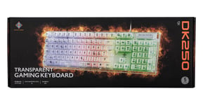 Deltaco DK250 Membrane keyboard in transparent design  Rainbow LED