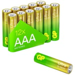 GP Batteries AAA batteries AAA pack of 12 Ultra Alkaline disposable double aa batteries 1.5v 10 year shelf life for toys fairy lights camera household applications LR6 Premium AAA