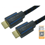 Quality 3m HDMI Cable Ultra HD 4k @ 60Hz Fully Certified With Braided Sleeve