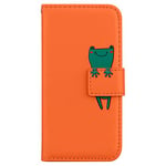 Annuo Housse Telephone Portable pour Samsung Galaxy S9(5.8") Protection Porte Carte Aimantée Antichoc Portefeuille Pochette pour Samsung Galaxy S9(5.8") Clapet Cordon Grenouille Orange