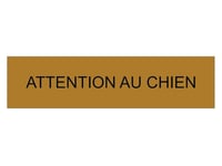 plaque ou etiquette boite aux lettres ATTENTION AU CHIEN - Bronze 100x25mm