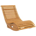 Outsunny Chaise à Bascule - Rocking Chair d'extérieur Jardin Ergonomique avec siège à Lattes et Dossier Haut en Bois dim. 130L x 60l x 60H cm