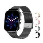 Montre Connectée Bluetooth Pour Homme Et Femme,Fitness,Appel,Montres Connectées,Étanche,Android,Ios,2023 - Type Mesh Black #B