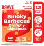 BRAVE Roasted Chickpeas: BBQ - Protein Snacks, Healthy Snacks, Vegan, High Low -