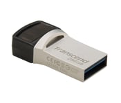 Transcend JetFlash 890 - Clé USB - 256 Go - USB 3.1 Gen 1 / USB-C - argent