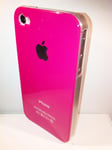 Coque Rigide IPHONE 4 4S Rose Côté Transparent Nouveau Couleur