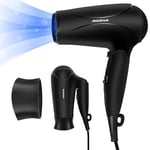 Aigostar Sèche-Cheveux Ionique avec Manche Pliable, 3 Réglages de Température, Sèche-Cheveux de Voyage Léger 2400W