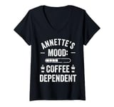 Womens ANNETTE Personalized Cute Coffee Girls ANNETTE Name V-Neck T-Shirt