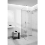 Unidrain Glassline brusevæg, 90 cm, klart glas