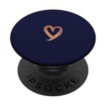 Rose Minimalist Heart Navy Blue PopSockets Adhesive PopGrip