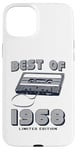 Coque pour iPhone 15 Plus Retro Best of 1968 Mixtape Vintage 57th Birthday Cassette