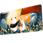 JUMOQI Rabbit Cute Mousepad Aestheticism Gaming Mouse Pad Gamer Mat Kawaii Game Computer Desk Padmouse Keyboard Play Mats,400X900X5MM