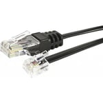 Câble téléphone RJ45 RJ11 2m RNIS - Noir - Permet de raccorder votre téléphone, Fax ou modem