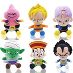 6 kpl 20cm Dragon Ball Japani Anime Pehmolelut Super Saiyan Goku Vegeta Picollo Trunks Gohan sarjakuva hahmo pehmonuket