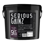 Serious Gainz Weight Gainer 5kg Muscle Mass Gain Protein Powder - Black Forest