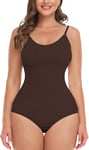 Brun Body Gainant Femme Shapewear Bodysuits Gaine Amincissante Body Sculptant Minceur Ventre Plat Tummy Control Body Shaper