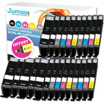 Lot de 24 cartouches jet d'encre type Jumao compatibles pour Canon Pixma MG7751 +Fluo offert