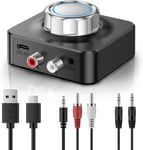 Recepteur Bluetooth 5.0,Dual RCA 3.5 mm Jack Adaptateur Bluetooth pour Chaine Hi-FI,Recepteur Audio Bluetooth RCA pour Haut-parleurs,Amplificateurs et Autoradios