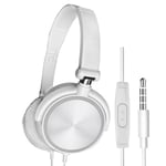 Casque filaire avec microphone sur casques d'oreille de jeu Basse HiFi Musique ¿couteur st¿r¿o pour Sony Xiaomi Huawei PC XBOX PS WII-Blanc_XINENGJI