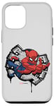 Coque pour iPhone 15 Pro Marvel Spider-Man Spider Symbole Street Art Thwipp