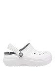 Crocs Kids' Classic Lined Clog, White/Grey