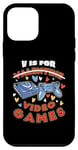 Coque pour iPhone 12 mini V est pour les jeux vidéo, la Saint-Valentin, Funny Gamer, pour hommes et garçons