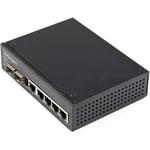 Com Switch Gigabit Ethernet Industriel 6 Ports - 4 PoE RJ45 + 2 Slots sfp 30W PoE+ 48VDC 10/100/1000 Mbps - Switch lan Power Over Ethernet -40°C à