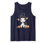 Cow Halloween Bat Spooky and Cute Tank Top