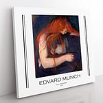 The Vampire Vol.1 By Edvard Munch Exhibition Museum Classic Painting Canvas Wall Art Print Ready to Hang, Framed Picture for Living Room Bedroom Home Office Décor, 50x50 cm (20x20 Inch)