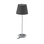 Relaxdays Lampe de Chevet, Bras Flexible, Abat-Jour en Tissu, Pied chromé, Douille E14, luminaire, HxD : 47x17 cm, Gris