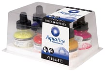 Aquafine Watercolour Ink 6 Farver ( Flydende Akvarelfarve I Pipette Flasker) Kan Fortyndes Med Vand