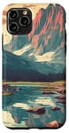 Coque pour iPhone 11 Pro Rocky Mountain Lake Vintage Paysage graphique