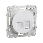 Schneider Electric - Odace, prise double RJ45 Blanc, sans connecteur (empreinte Infraplus)