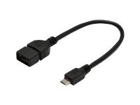 ASSMANN - USB-kabel - mikro-USB typ B (hane) till USB (hona) - 20 cm - formpressad - svart