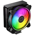 Cooler Master Hyper 212 Halo Black CPU Air Cooler, 120 Halo² PWM Fan, Dual Loop ARGB, Aluminum Top Cover, 4 Copper Heat Pipes, 154mm Tall, AMD Ryzen AM5|AM4, Intel LGA 1851|1700|1200 Brackets