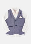 Angel & Rocket Boys Lorenzo Blue Chambray 3 Pc Waistcoat Set - Size 7Y