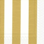 Marimekko KAKSI RAITAA gold stripe paper 33 cm square 3 ply napkins 20 pack