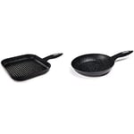 Zyliss E980067 Ultimate Non-Stick Grill Pan/Griddle Pan | 26cm/10in | Forged Aluminium | Black | Rockpearl Plus Non-Stick Technology | Suitable for All Hobs Including Induction