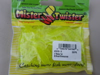 Mister Twister meeny Tail 3" CHARTREUSE Qty 20 dropshot spinning fish PIKE PERCH