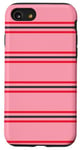 Coque pour iPhone SE (2020) / 7 / 8 Rose et rouge rayé mignon girly esthétique Preppy Stripe