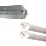 Silamp - Kit de Réglette led étanche Double pour Tubes T8 150cm IP65 (2 Tubes Néon led 150cm T8 24W inclus) - Blanc Froid 6000K - 8000K